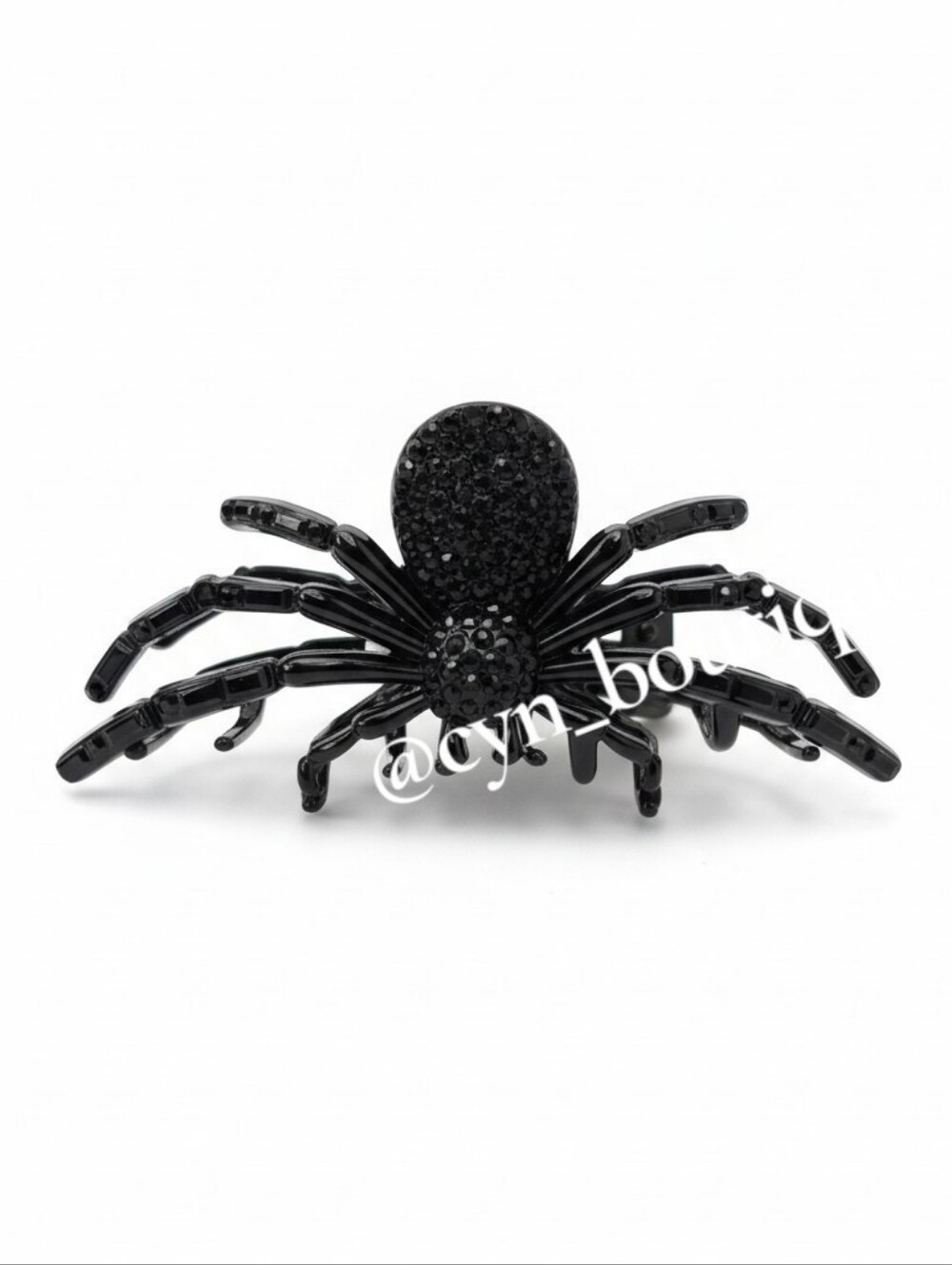 🕷▪️Piper k ▪️Black Sparkle Spider Hair Metal Claw Clip